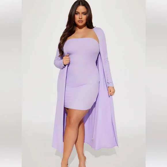 Fashion Nova Purple Strapless Bodycon Mini Dress Night Out - Picture 2 of 6